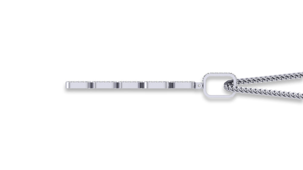 925 Silver Baguette Diamond Cross Pendant