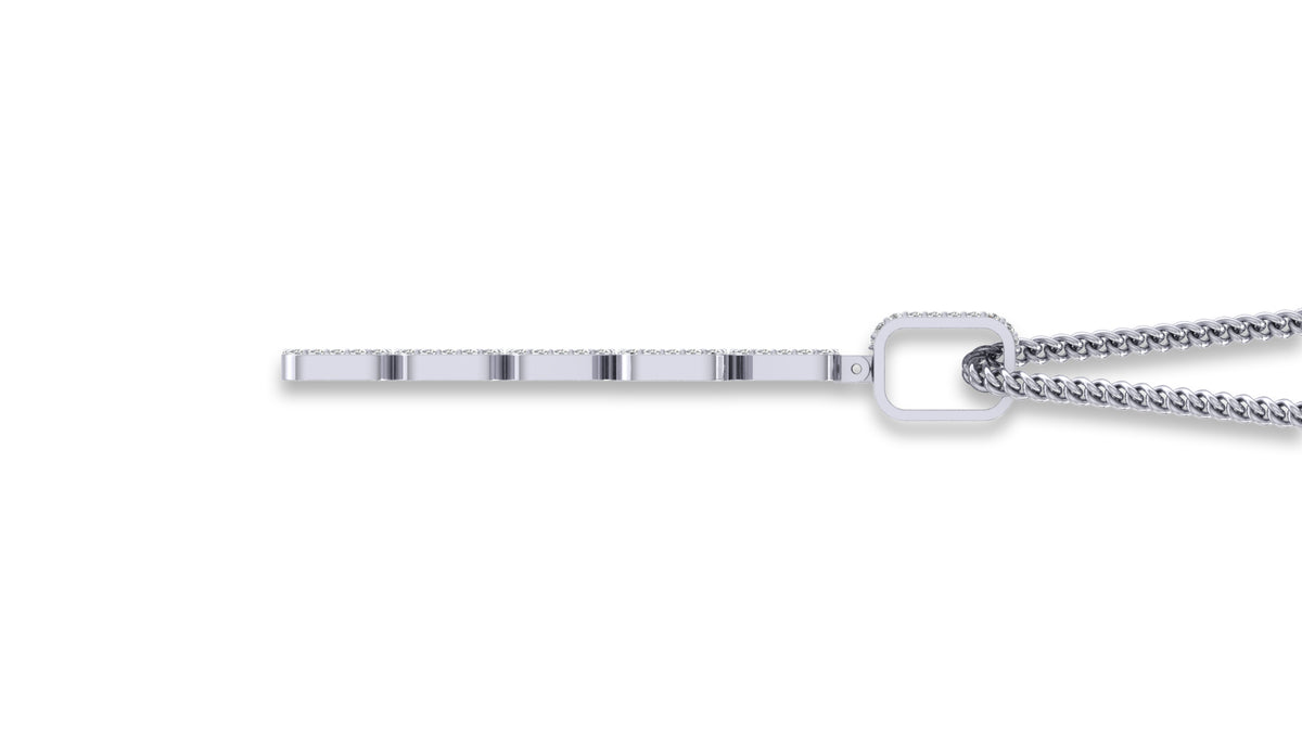 925 Silver Baguette Diamond Cross Pendant