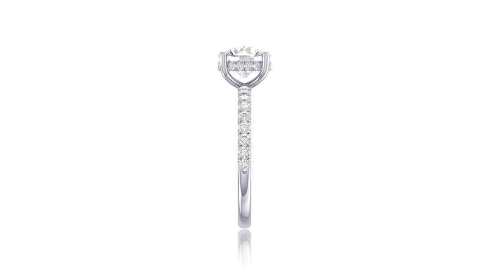 14K White Gold Round Diamond Engagement Ring