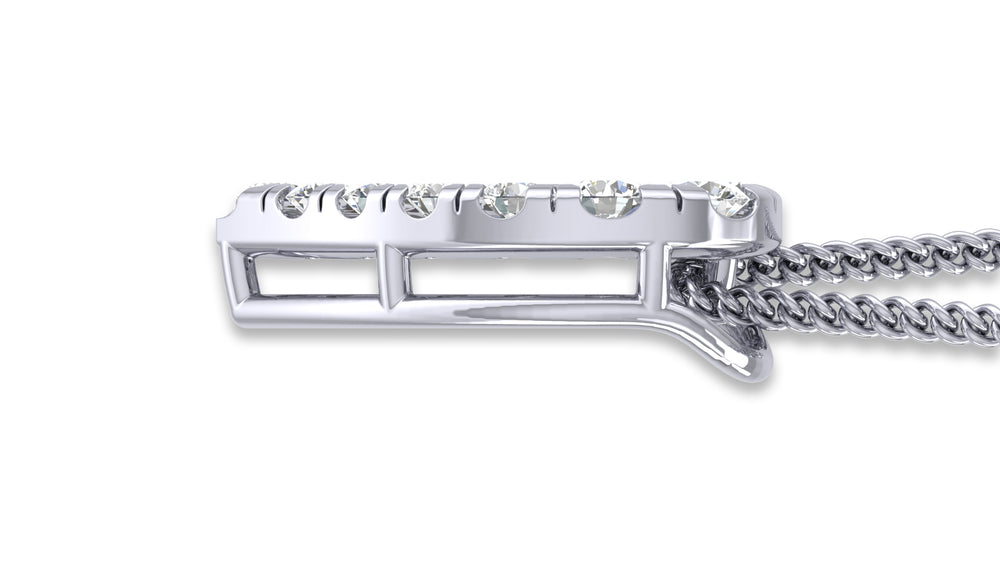 14K White Gold Heart-Shaped Diamond Pendant