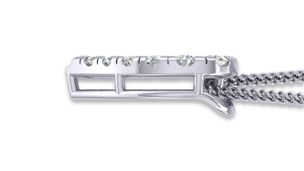 14K White Gold Heart-Shaped Diamond Pendant