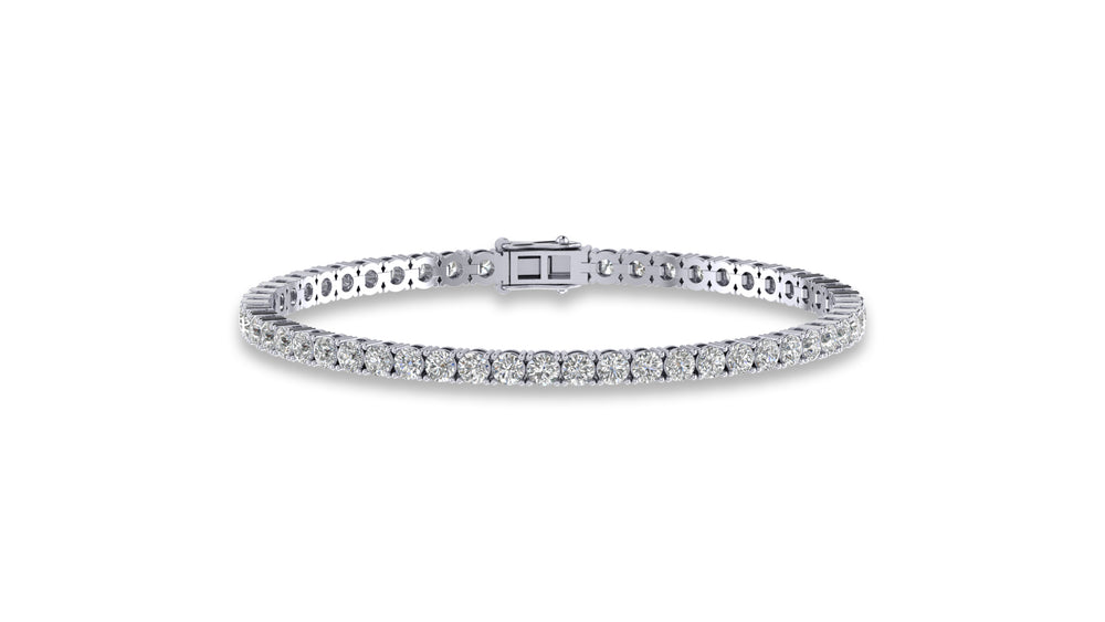 925 Silver Round Diamond Tennis Bracelet