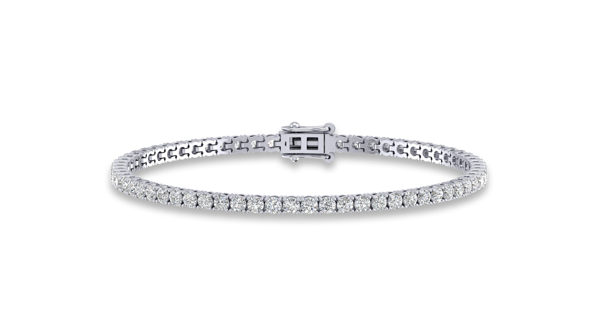 925 Silver Round Diamond Tennis Bracelet