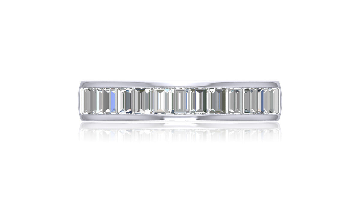 925 Silver Baguette Diamond Band Ring