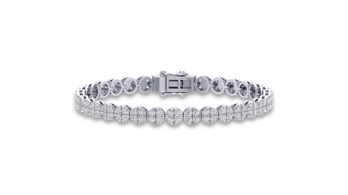 14K White Gold Round Diamond Tennis Bracelet