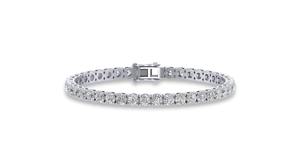 14K White Gold Round Diamond Tennis Bracelet