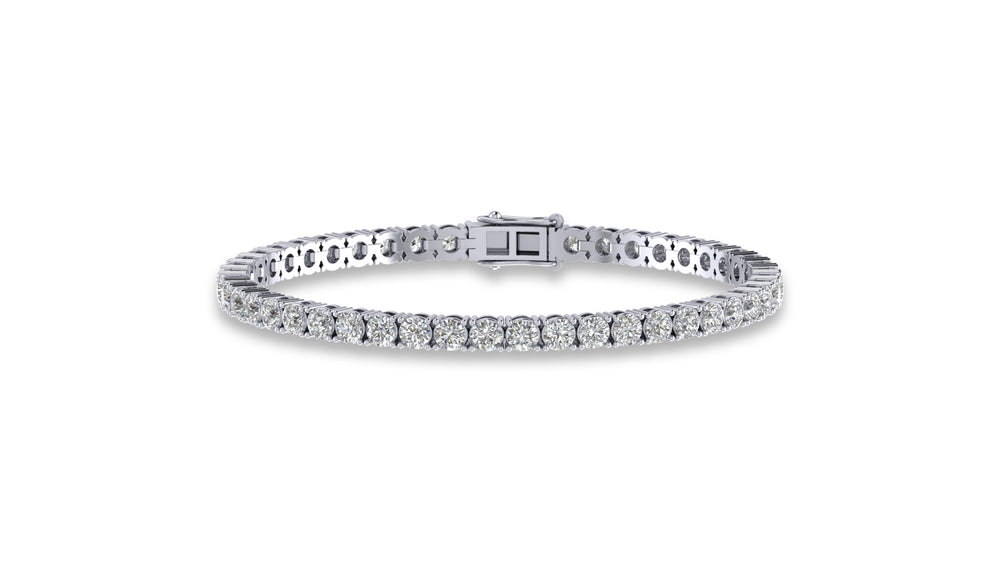 925 Silver Round Diamond Tennis Bracelet