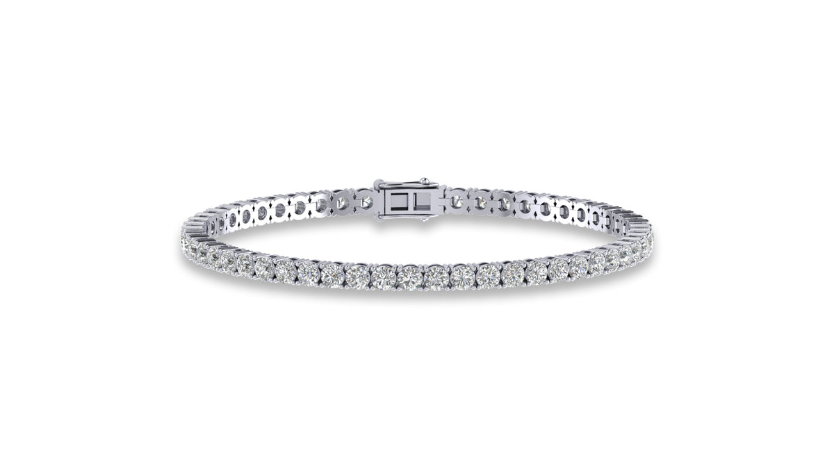 925 Silver Round Diamond Tennis Bracelet