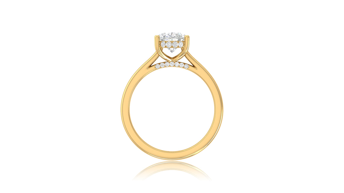 14K Yellow Gold Oval Diamond Engagement Ring