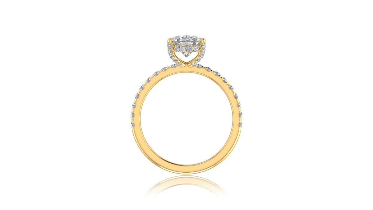 14K Yellow Gold Oval Diamond Engagement Ring