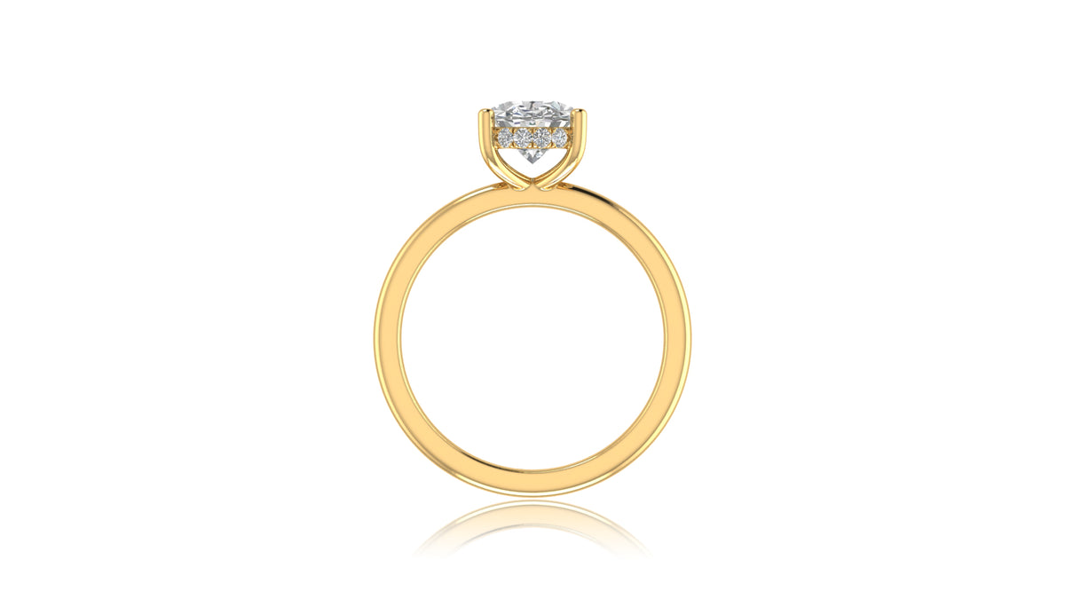 14K Yellow Gold Oval Diamond Solitaire Engagement Ring
