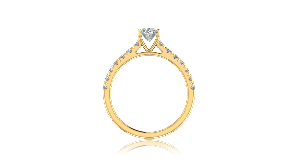 14K Yellow Gold Oval Diamond Solitaire Engagement Ring