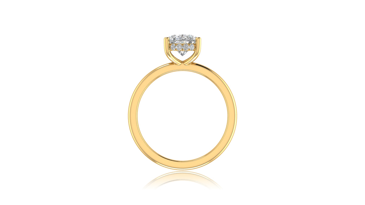 14K Yellow Gold Oval Diamond Solitaire Engagement Ring
