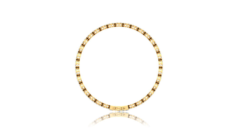 14K Yellow Gold Round Diamond Tennis Bracelet