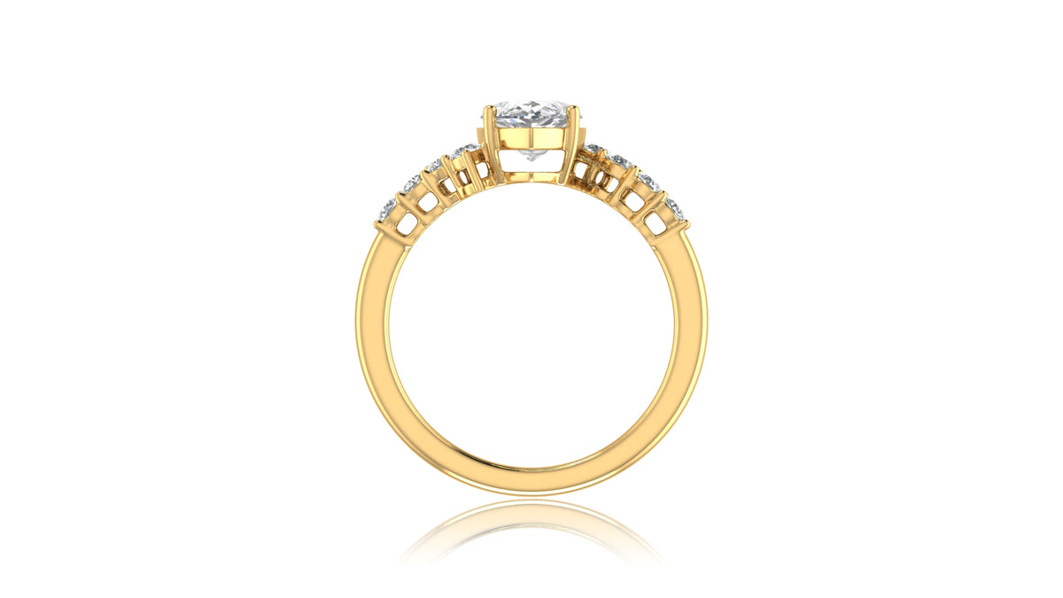 14K Yellow Gold Marquise Diamond Engagement Ring
