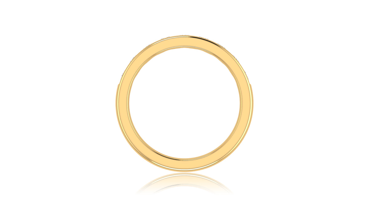 14K Yellow Gold Round Diamond Channel Band Ring