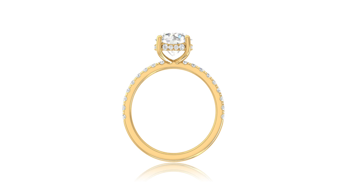 14K Yellow Gold Round Diamond Engagement Ring