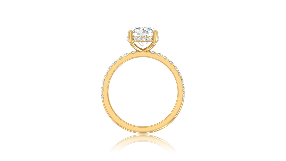 14K Yellow Gold Round Diamond Engagement Ring