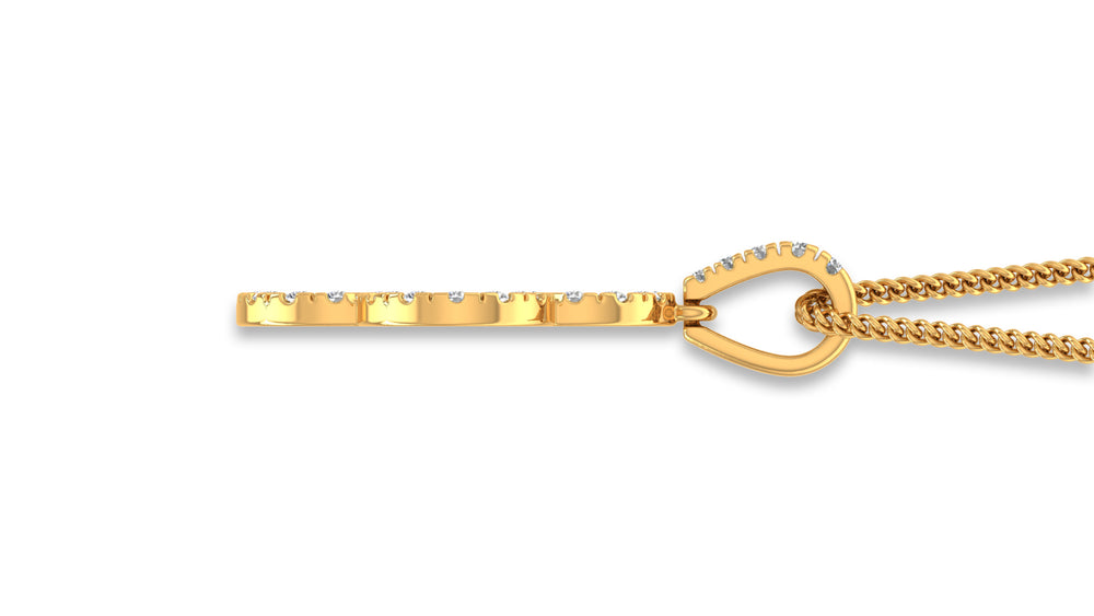 14K Yellow Gold Clover Diamond Pendant