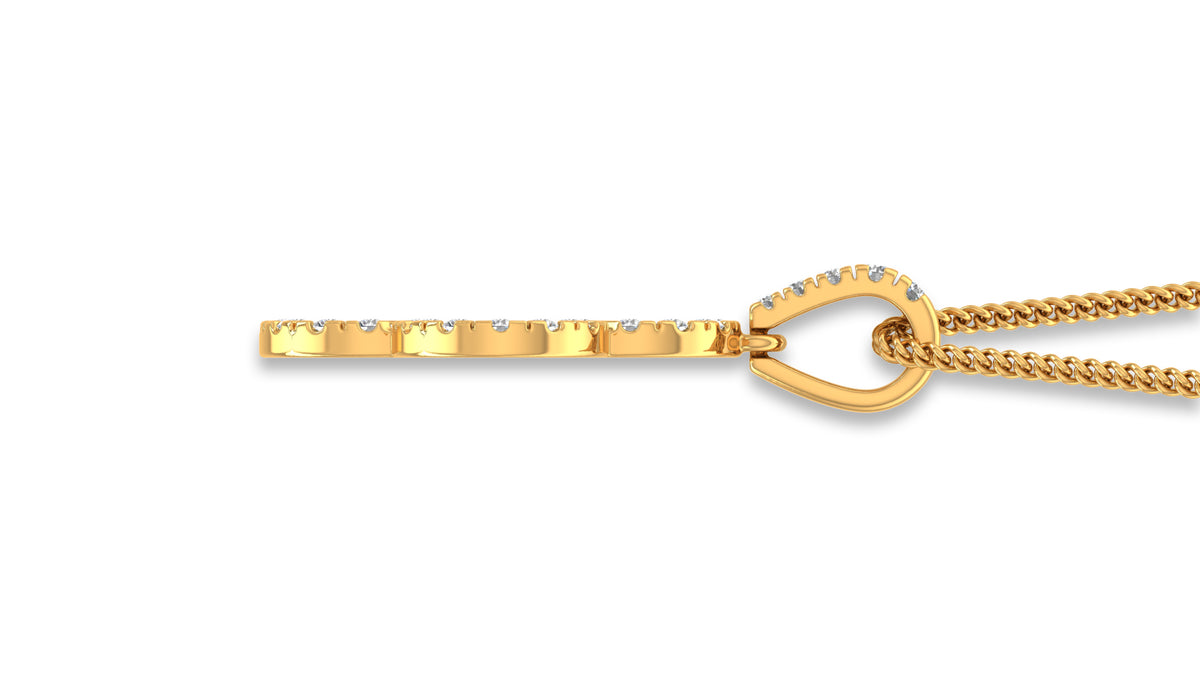 14K Yellow Gold Clover Diamond Pendant