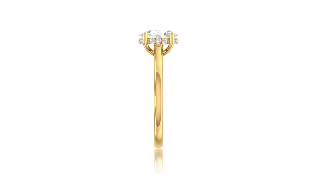 14K Yellow Gold Oval Diamond Engagement Ring