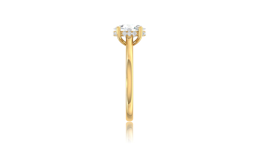 14K Yellow Gold Oval Diamond Engagement Ring
