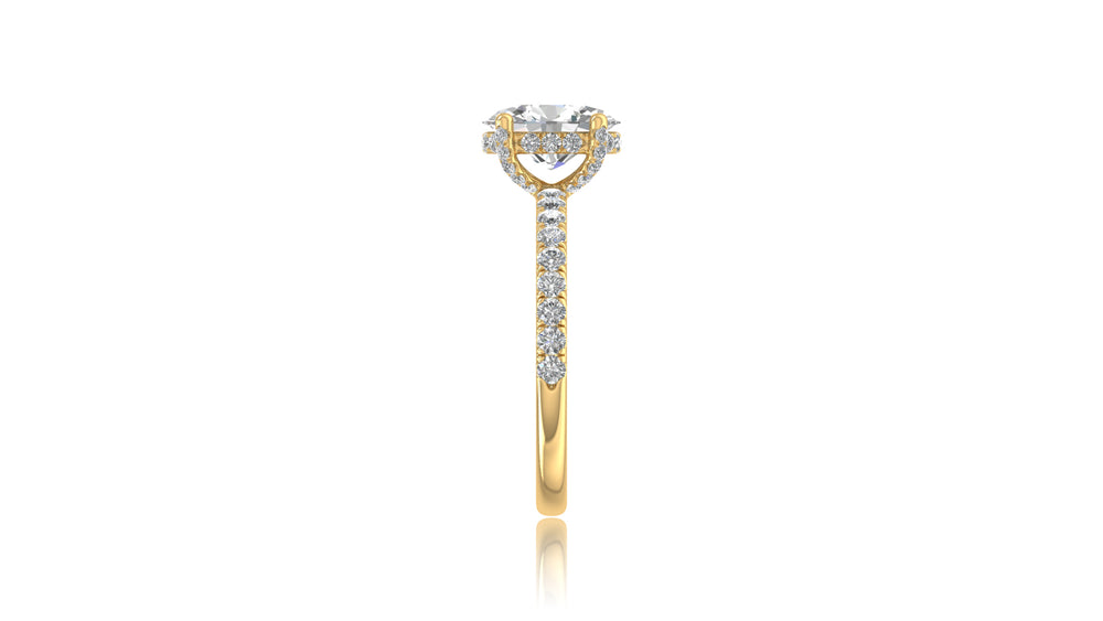 14K Yellow Gold Oval Diamond Engagement Ring