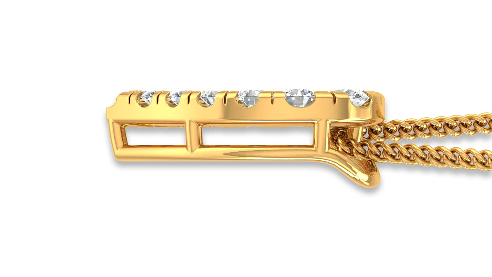14K Yellow Gold Heart-Shaped Diamond Pendant