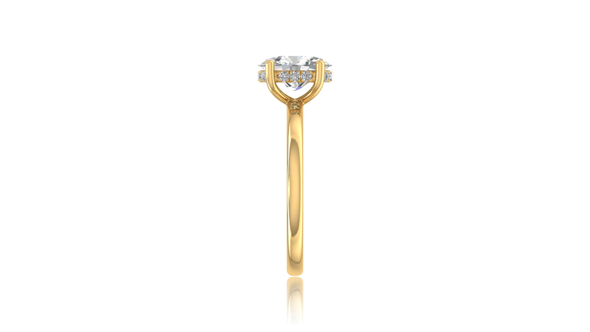 14K Yellow Gold Oval Diamond Solitaire Engagement Ring
